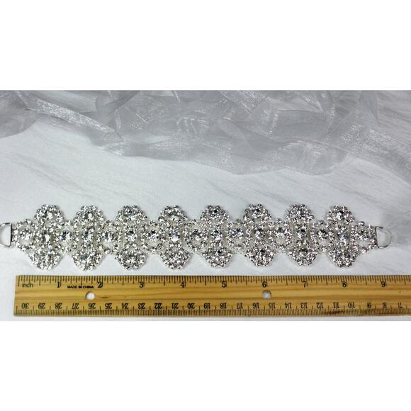 Beautiful Rhinestone Organza Bridal Belt Wedding  MOB Prom Statement  belt - Picture 3 of 5